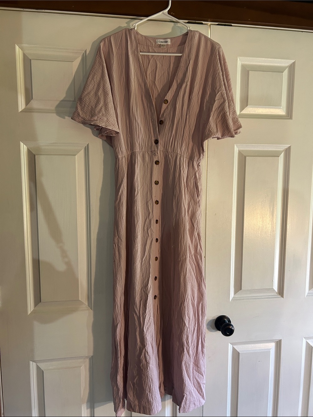 Calvin Klein Dusty Rose Button-Front Maxi Dress